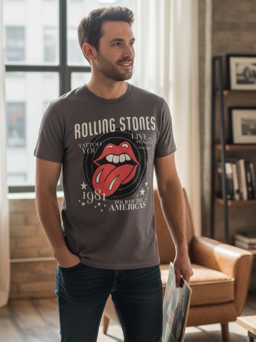 ROLLING STONES Unisex Short Sleeved Tee Shirt Tour Of The Americas